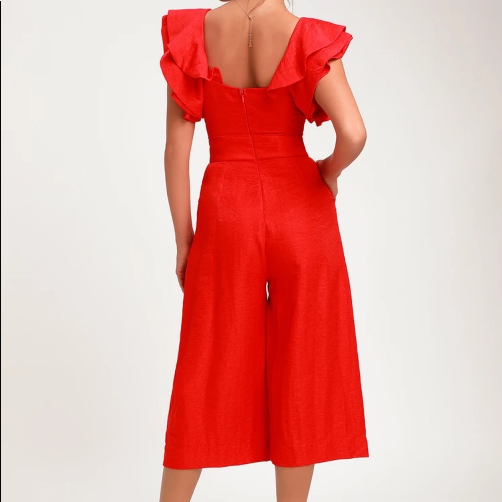 Lulus Gorgeous Holiday Ruffle Jumpsuit - Picture 5 of 9